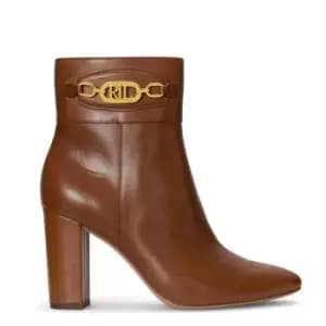 Lauren by Ralph Lauren Macie Leather Ankle Boot - Beige
