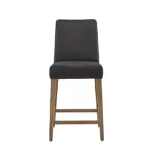Gallery Interiors Set of 2 Rom Bar Stool in Mouse Velvet