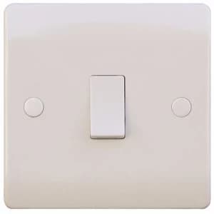 ESR Sline 20A White 1G Double Pole 230V Electric Wall Plate Switch