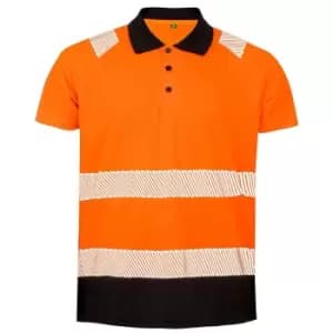 Result Genuine Recycled Mens Safety Polo Shirt (L-XL) (Fluorescent Orange)