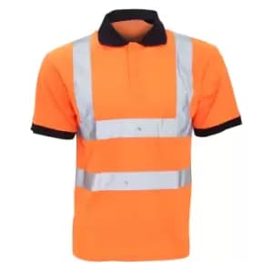Yoko Hi-Vis Short Sleeve Polo Shirt / Mens Workwear (2XL) (Hi Vis Orange)