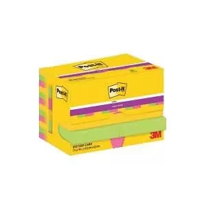Post-it Super Sticky 47.6x47.6mm 90 Sheets Carnival Pack of 12
