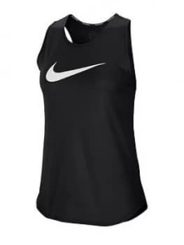 Nike Running Swoosh Tank Top - Black, Size L, Women