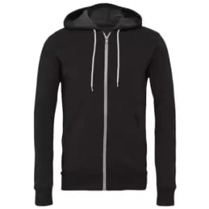 Canvas Unixex Zip-up Polycotton Fleece Hooded Sweatshirt / Hoodie (M) (Dark Grey Heather)