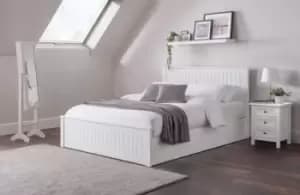 Julian Bowen Maine 5ft King Size Surf White Wooden Ottoman Bed Frame