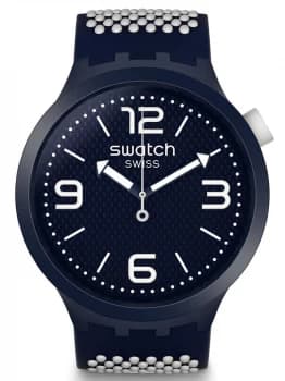 Swatch Unisex BBCream Blue & White Rubber Strap Watch SO27N101