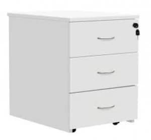 Serrion Eco 18 3 Drawer Mobile Pedestal White KF79826