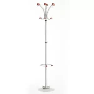 Dams Coat & umbrella stand with 12 coat hooks and 4 umbrella hooks 1840mm high -