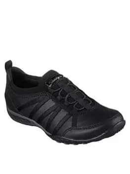 Skechers Breathe-easy Microleather Trainers - Black, Size 4, Women