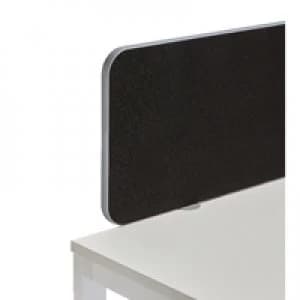 Jemini Straight Rounded Corner Screen Silver Trim Black 1000mm KF74259