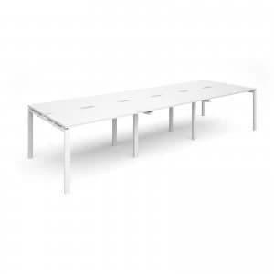 Adapt II Triple Back to Back Desk s 3600mm x 1200mm - White Frame whit