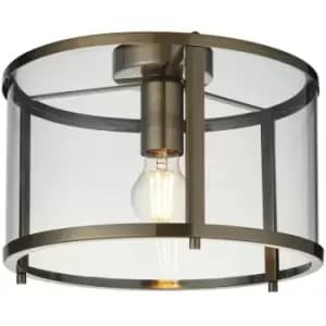 Endon Hopton Decorative Flush Ceiling Lamp Antique Brass