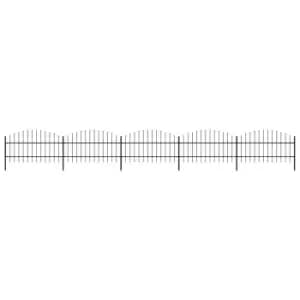 Vidaxl Garden Fence With Spear Top Steel (0.75-1)x8.5 M Black