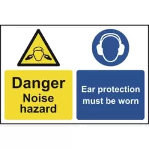 Caution Noise Hazard Ear Protection Must Be Worn - PVC (200 X 300MM)