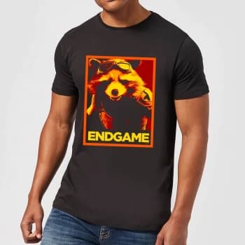 Avengers Endgame Rocket Poster Mens T-Shirt - Black - 3XL - Black