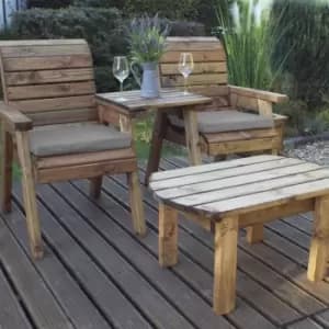 Charles Taylor Twin Companion Dining Set Straight with Grey Cushions