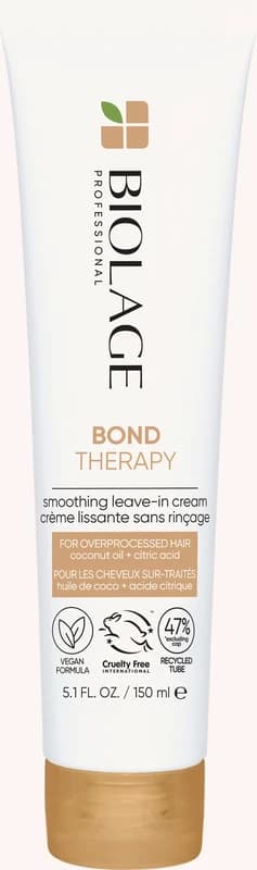 Biolage Bond Therapy Smoothing Leave In Balm Infused with Citric Acid and Coconut Oil for Over Processed Damaged Hair 150ml