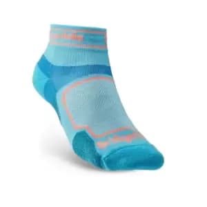Bridgedale TRAIL RUN Ultralight T2 Coolmax Sport Low Womens - Large Blue