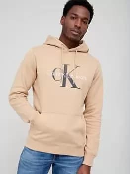 Calvin Klein Jeans Seasonal Monogram Overhead Hoodie - Sand , Sand Size M Men