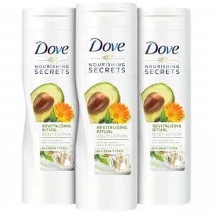 3x Dove Nourishing Secrets Invigorating Ritual Body Lotion 250ml with Avacado Oil & Calendula Extracts All Skin Types