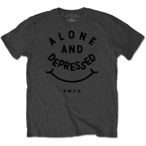 Bring Me The Horizon - Alone & Depressed Unisex Large T-Shirt - Grey