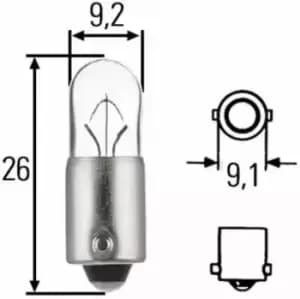 x1 Bulb T4W BA9s 24V 8GP002067-241 by Hella