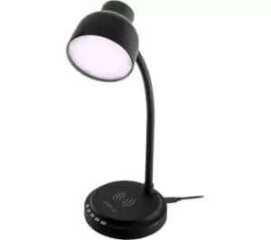 GROOV-E Astra Desk Lamp with Wireless Charging Pad & Bluetooth Speaker - Black