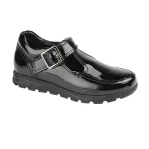 Roamers Girls Patent Leather Mary Janes (1 UK) (Black)