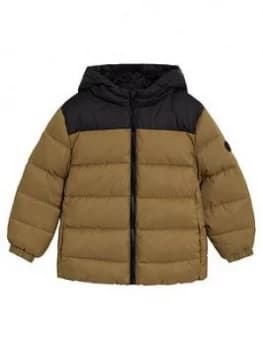 Mango Boys Hooded Padded Coat - Brown