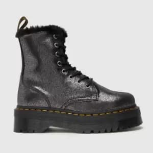 Dr Martens Black & Silver Jadon Fur Lined Boots