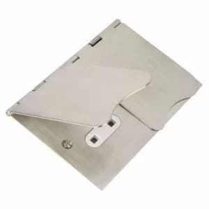 KnightsBridge 13A 2 Gang UK 3 Pin Unswitched Flat Plate Floor Socket - Brushed Chrome