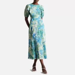 Ted Baker Nicciey Floral-Print Crepe Midi Dress - UK 10