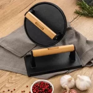 Tramontina Round Grill Press 17Cm Pre-seasoned Cast Iron