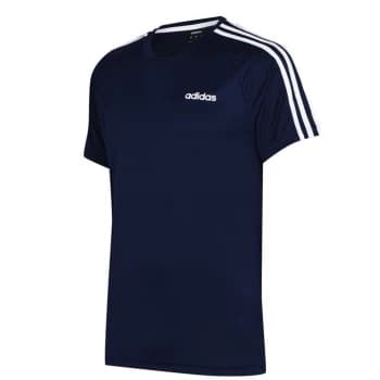 adidas Classic 3 Stripe Sereno T Shirt Mens - Blue