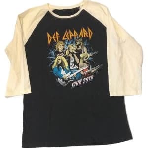 Def Leppard - 2018 Tour Photo Mens Large Raglan T-Shirt - Black