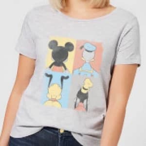 Disney Mickey Mouse Donald Duck Mickey Mouse Pluto Goofy Tiles Womens T-Shirt - Grey - 3XL