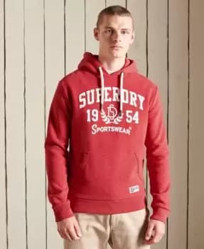 Superdry Mens Track & Field Hoodie Red / Rouge Red Marl - Size: L