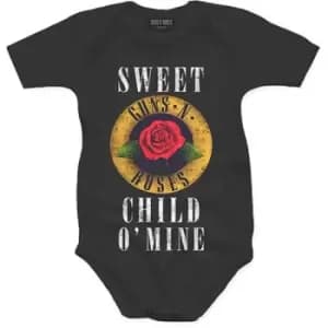 Guns N' Roses - Child O' Mine Rose Kids 0-3 Months Baby Grow - Black