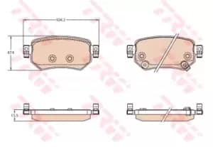 TRW Brake pad set GDB3632 Brake pads,Brake pad set, disc brake MAZDA,6 Kombi (GJ, GL),6 Limousine (GJ, GL)