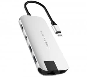 HYPERDRIVE Slim 8-port USB Type-C Connection Hub, Silver