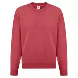 Fruit Of The Loom Childrens Unisex Set In Sleeve Sweatshirt (12-13) (Heather Red)