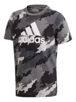 Adidas Boys Badge Of Sport T-Shirt - Grey