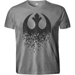 Star Wars - Episode VIII Rebel Logo Splintered Unisex Medium T-Shirt - Grey