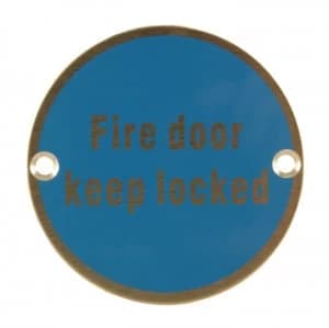 Satin Stainless Steel 76mm Fire Door Keep Locked Door Sign