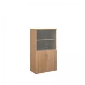 Universal combination unit with glass upper doors 1440mm high with 3