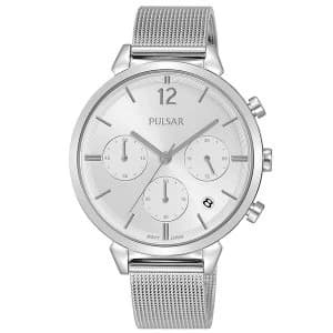 Pulsar PT3943X1 Ladies Stainless Steel Chronongraph On Silver Mesh Bracelet 50M Watch