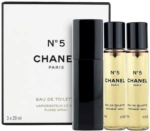 CHANEL No. 5 Eau de Toilette Purse Spray Refill For Her 3x20ml