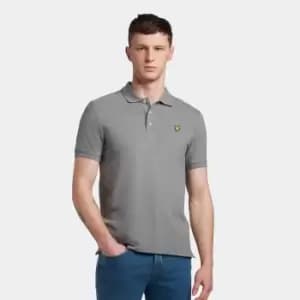 Mens Plain Polo Shirt - Mid Grey Marl - M