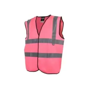 Scan - UC801-P Hi-Vis Vest Waistcoat Pink - m (41in) scahvwmp