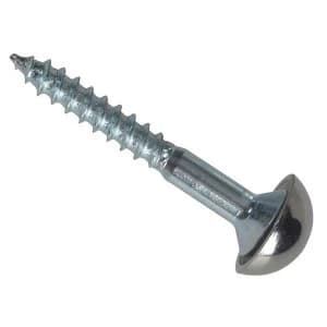 ForgeFix Mirror Screw Chrome Domed Top Slotted CSK ST ZP 1" x 8 Bag 10